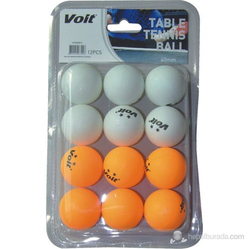 Voit - Voit 12 li Pinpon Topu- Beyaz /Turuncu